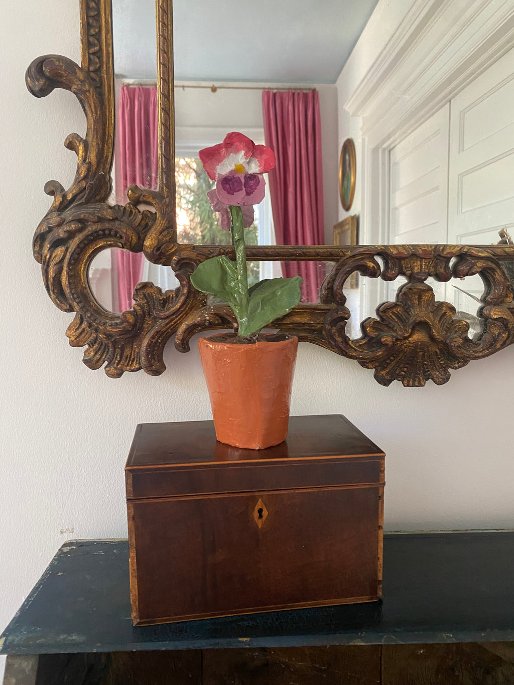 Dana Gibson Pink Pansy Pots