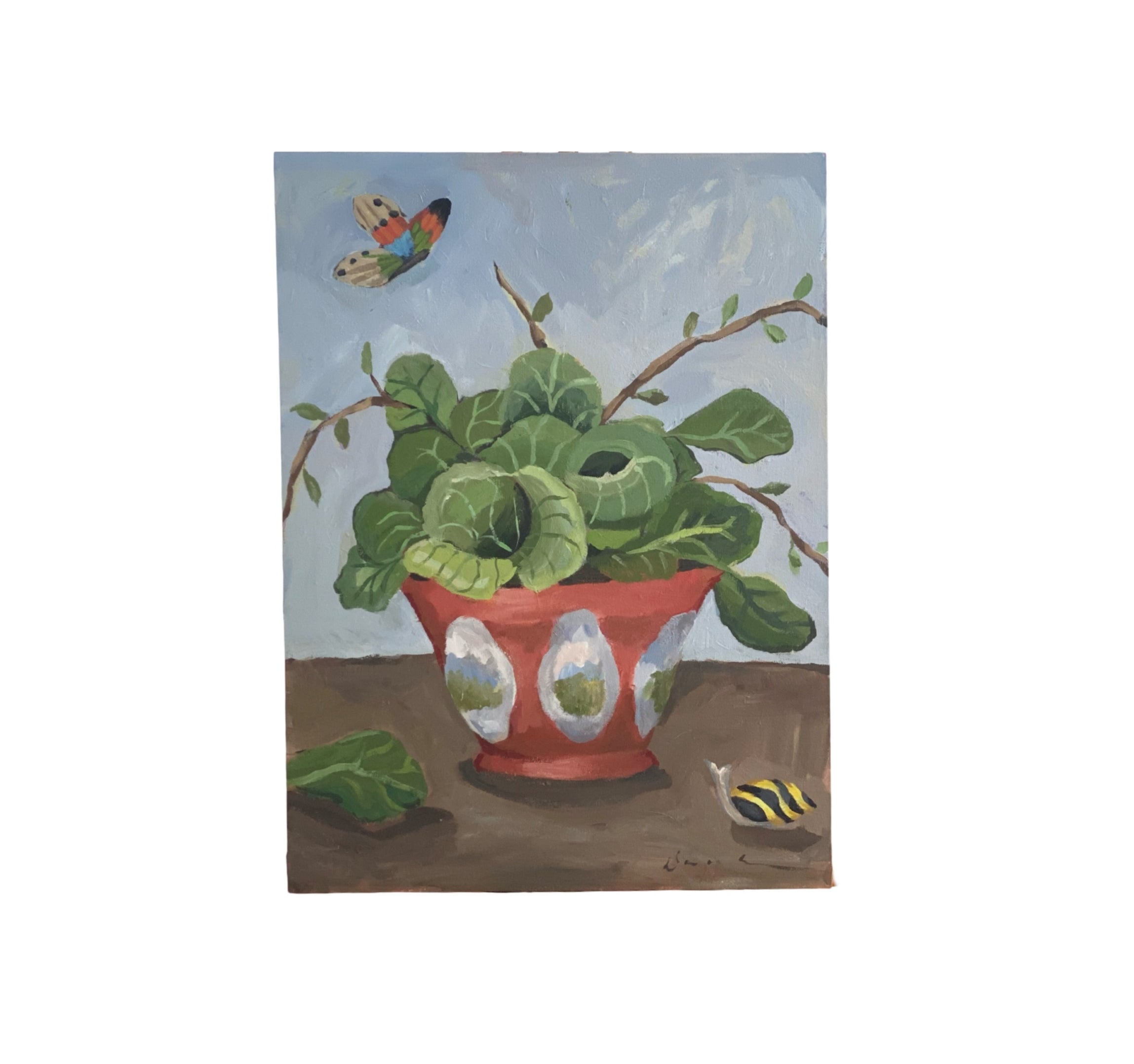 Dana Gibson  Large Cabbage in Cachepot, Unframed